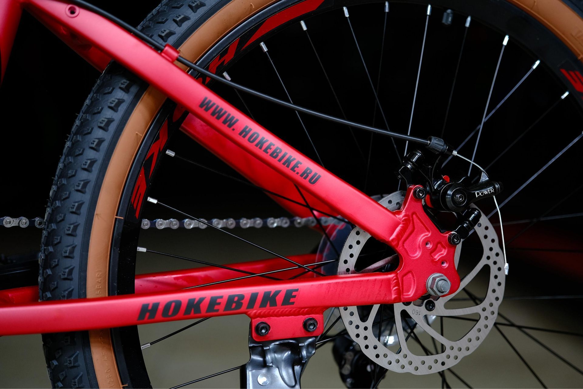 Тормоз Power disc 160 механический
 HOKE ONE WAY 24 матовый красный-чёрный